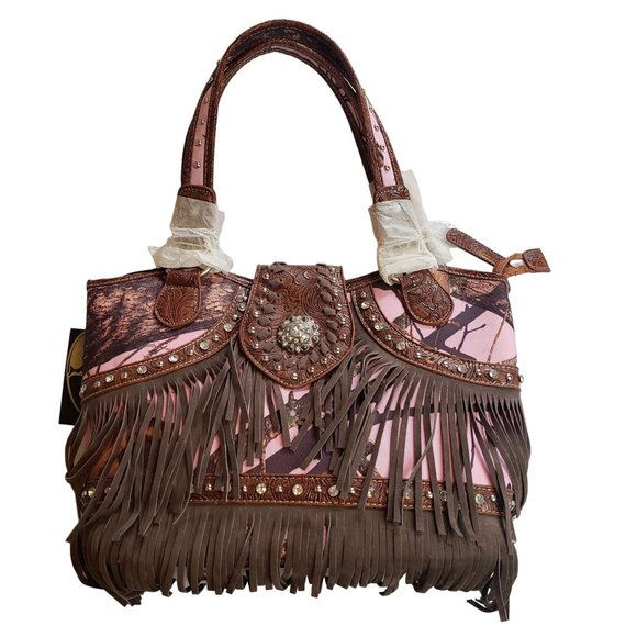 Jesse James Bags Jesse James Concealed Carry Purse Pink Camouflage Handbag Fringed Poshmark